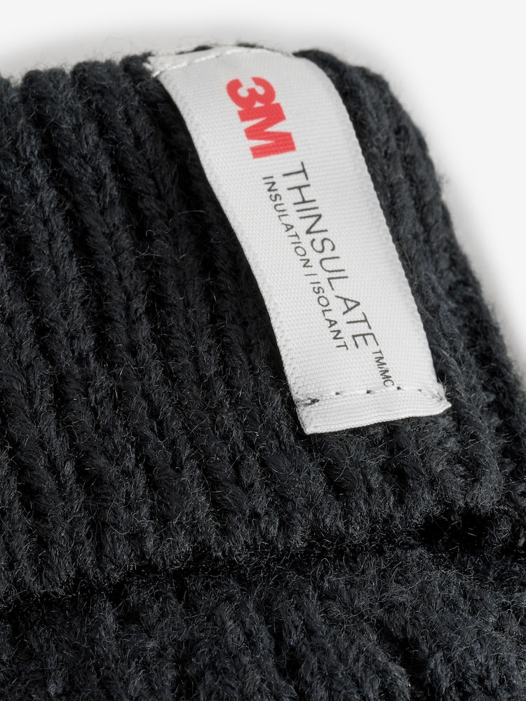 Negro - Guantes de punto sin dedos Thinsulate - Imagen 2 de 4