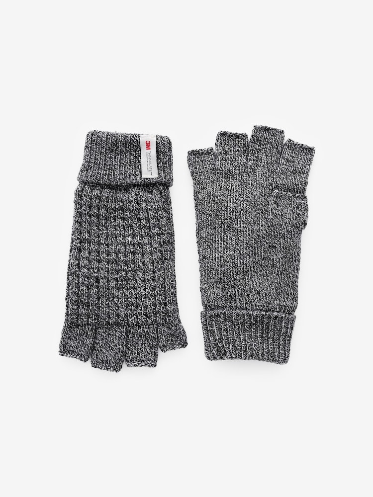 Grey Thinsulate Fingerless Knitted Gloves - Image 1 of 3