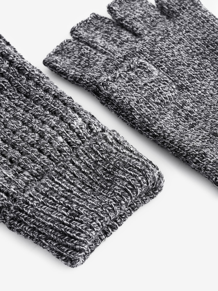Grey Thinsulate Fingerless Knitted Gloves - Image 2 of 3