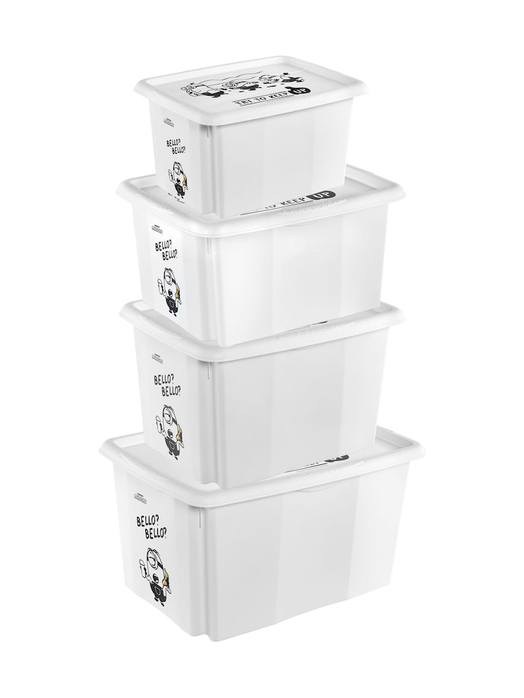 Keeeper 4 Pack Grey Various Sizes Minions Turning Stacking Boxes - Image 6 of 6 Keeeper 4 Pack Grey Various Sizes Minions Turning Stacking Boxes - Image 6 of 6