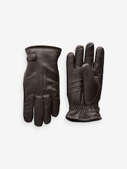 Brown Leather Borg Lined Gloves - Image 1 of 3