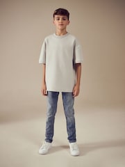 Light Blue Skinny Fit Stretch Elasticated Waist Jeans (3-16yrs) - Image 4 of 7