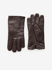 Marrón - Guantes de cuero con forro polar - Imagen 1 de 3