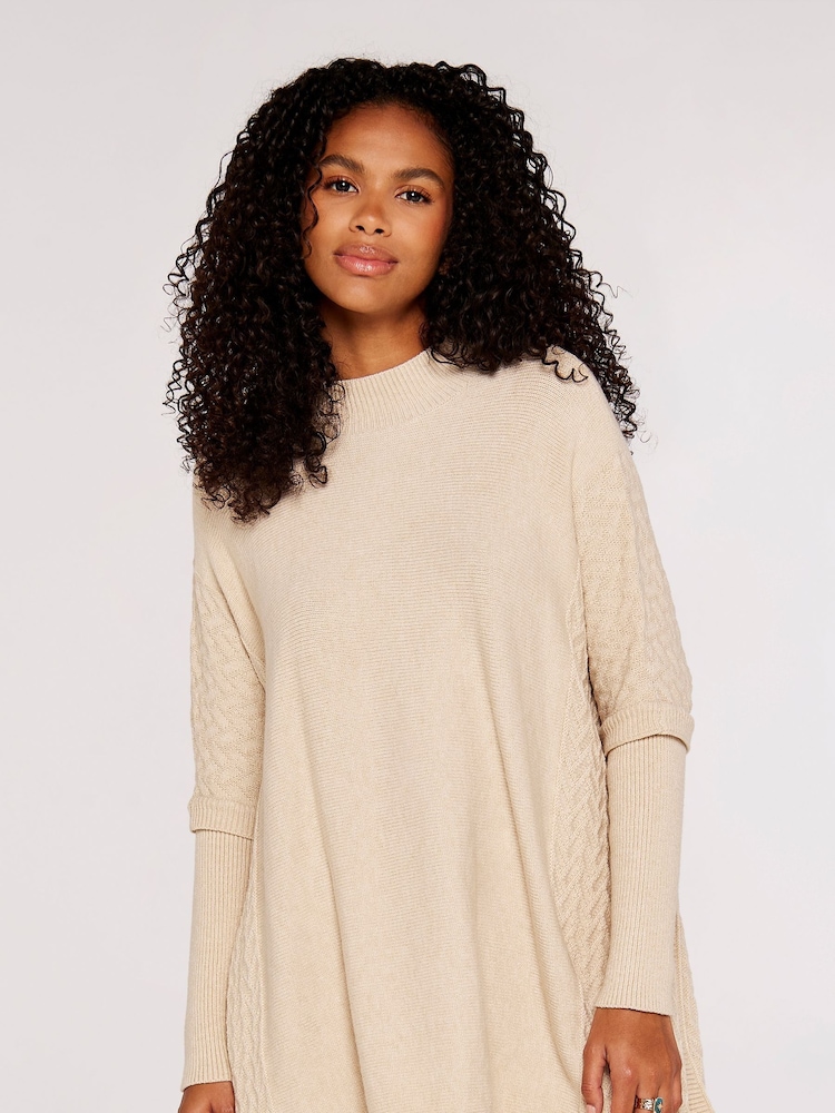 Apricot Cream Zig Zag Panel Oversized Jumper - Image 1 of 5
