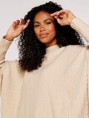 Apricot Cream Zig Zag Panel Oversized Jumper - Image 4 of 5