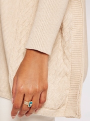 Apricot Cream Zig Zag Panel Oversized Jumper - Image 5 of 5