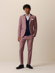 Pink Skinny Fit Check Suit Trousers - Image 2 of 8
