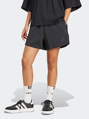adidas Black Soft Lux Loose Shorts - Image 1 of 4