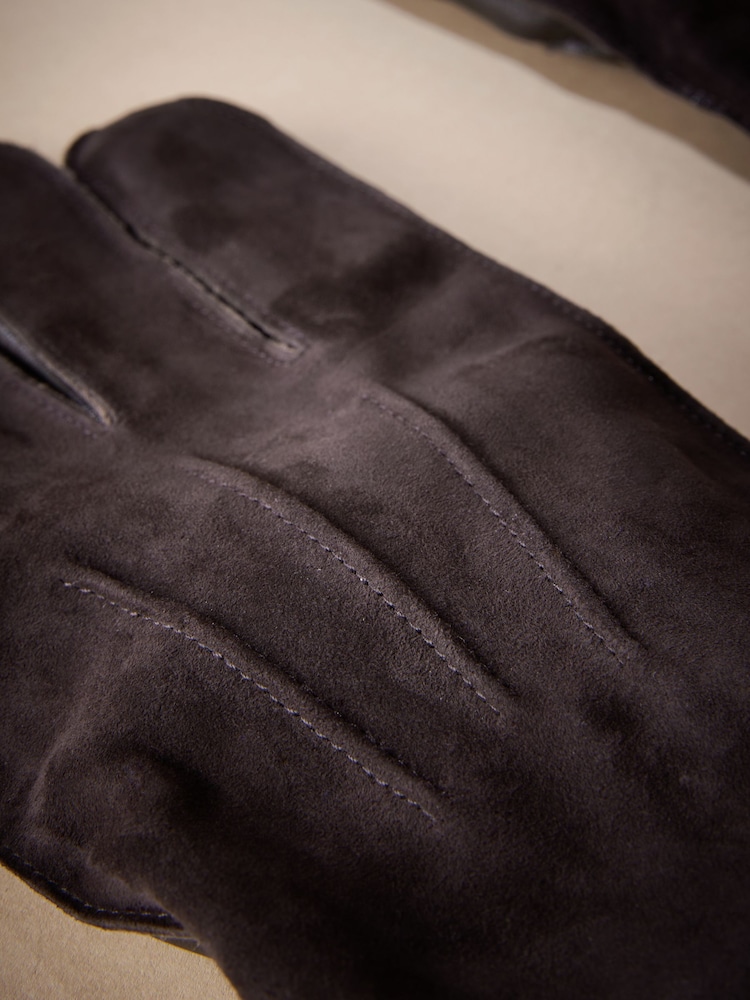 Brown Signature Suede Cashmere Lined Gloves - Image 2 of 3
