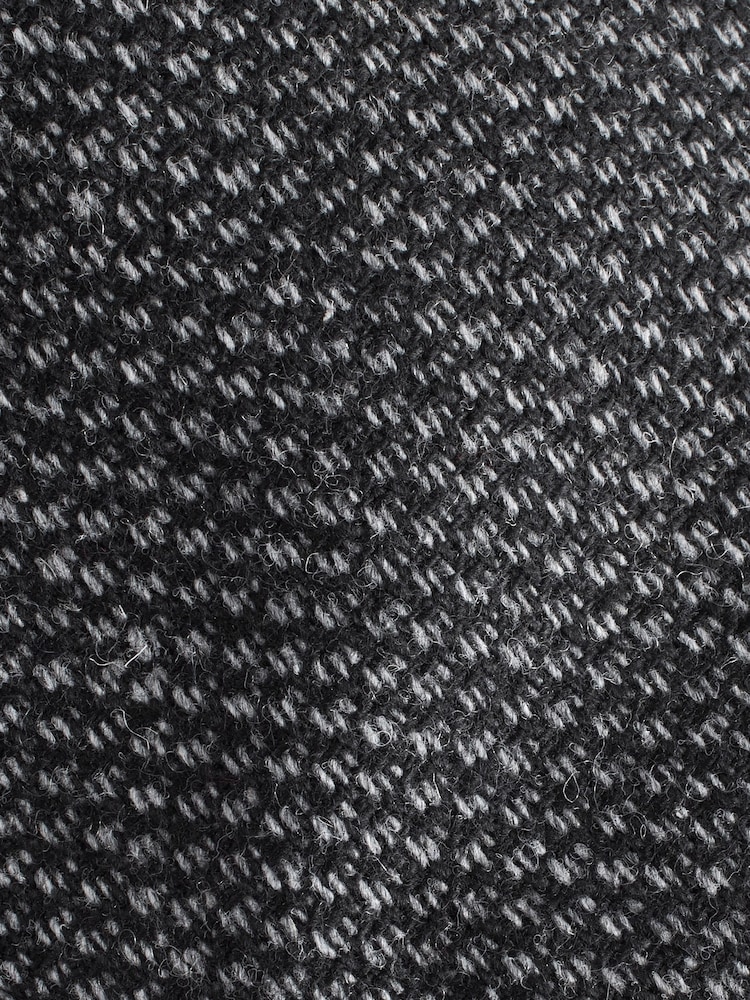 Charcoal Grey Texture Flat Cap - Image 5 of 5