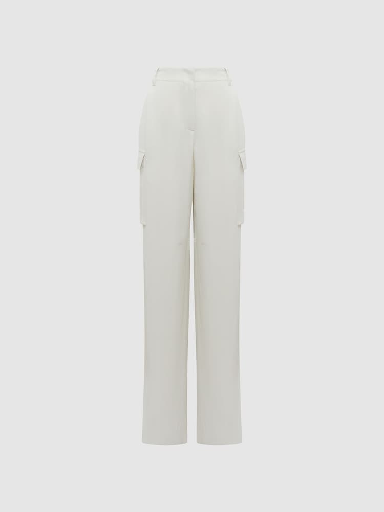 Reiss Neutral Drew Wide Leg Combat Trousers - Image 2 of 5