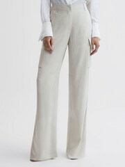 Reiss Neutral Drew Wide Leg Combat Trousers - Image 3 of 5