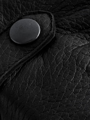 Black Leather Borg Lined Gloves - Image 2 of 4