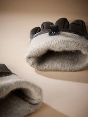 Brown Signature Leather Cashmere Lined Gloves - Image 3 of 4