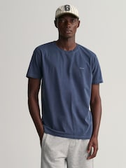 GANT Blue 100% Cotton Sunfaded Logo T-Shirt - Image 1 of 5