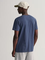 GANT Blue 100% Cotton Sunfaded Logo T-Shirt - Image 2 of 5