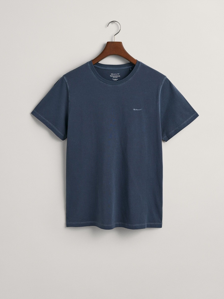 GANT Blue 100% Cotton Sunfaded Logo T-Shirt - Image 5 of 5