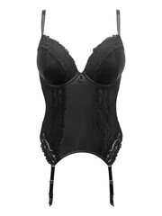 Pour Moi Black Lavish Padded Push Up Underwired Babydoll & Basque - Image 3 of 4