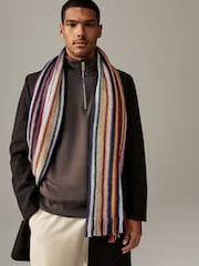 Multicolor - Bufanda de punto a rayas - Imagen 1 de 4