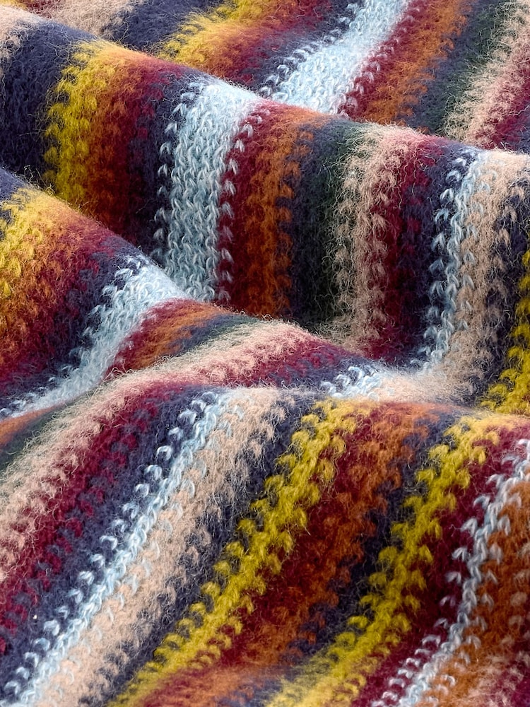 Multicolor - Bufanda de punto a rayas - Imagen 4 de 4