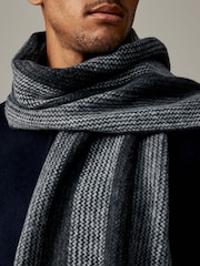 Negro/Blanco - Bufanda de punto a rayas - Imagen 2 de 4