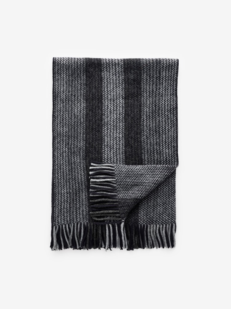 Black/White Stripe Knitted Scarf - Image 3 of 4
