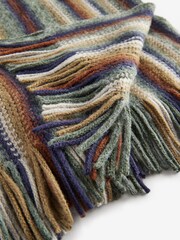 Green Stripe Knitted Scarf - Image 5 of 6