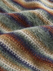Green Stripe Knitted Scarf - Image 6 of 6