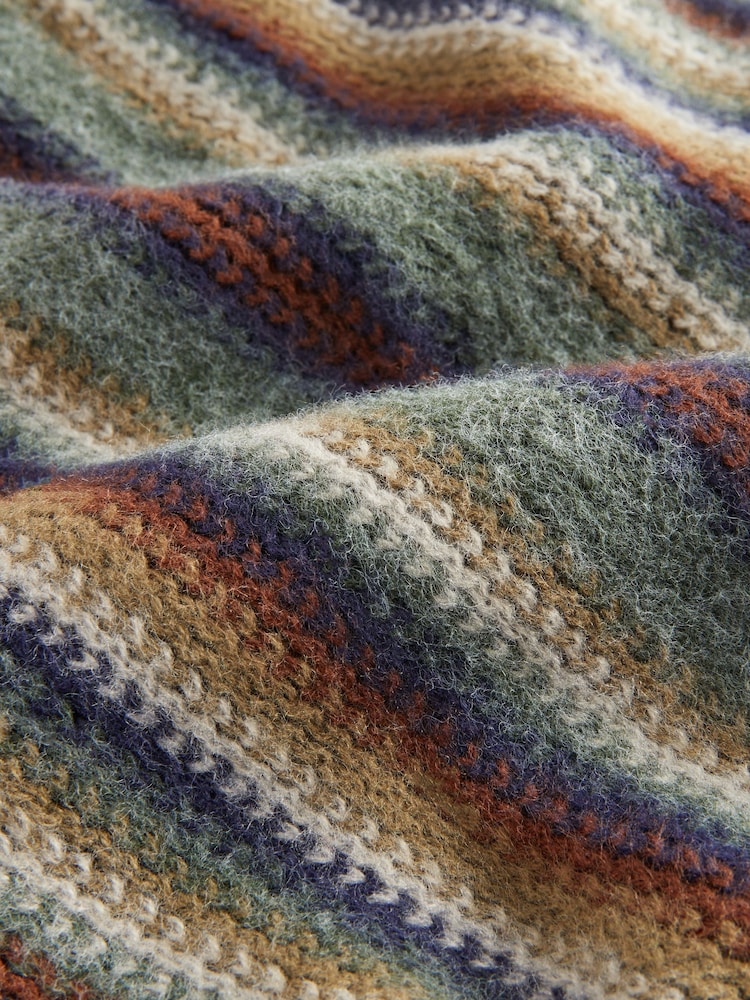 Green Stripe Knitted Scarf - Image 6 of 6