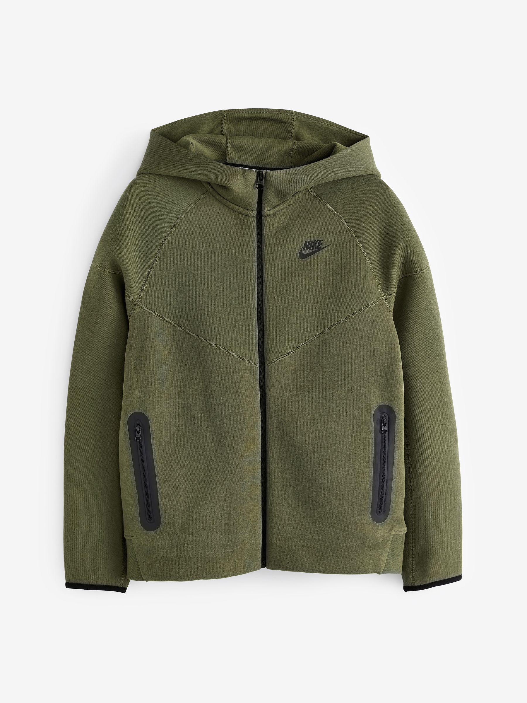Buy Nike Olive Green Tech Fleece Zip Through Hoodie from Next Luxembourg