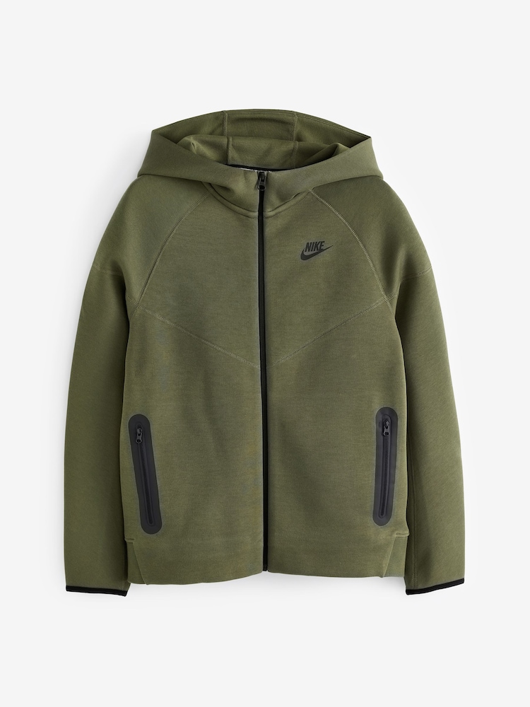 Olivgrün - Nike Tech Fleece-Kapuzenjacke mit Reißverschluss - Bild 8 von 8
