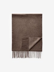 Neutral Woven Scarf with Wool - Image 4 of 5