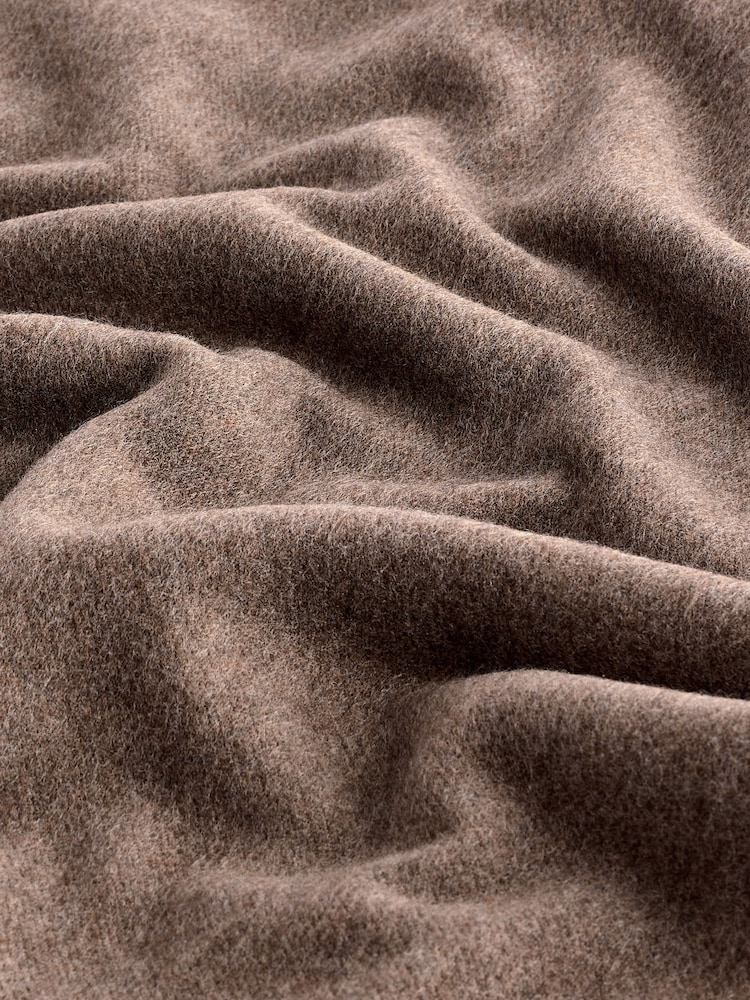 Neutral Woven Scarf with Wool - Image 5 of 5