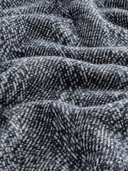 Navy Blue Herringbone Woven Scarf - Image 4 of 4