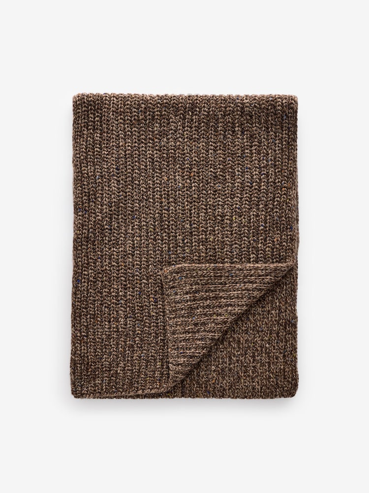 Нейтральный - Neppy Twist Knitted Scarf with Wool - Изображение 2 из 3
