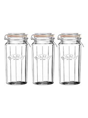 Kilner Set of 3 Facetted Clip Top Jars 1.8L - Image 4 of 4