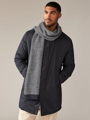 Navy Blue Birdseye Textured Knitted Scarf - Image 1 of 5