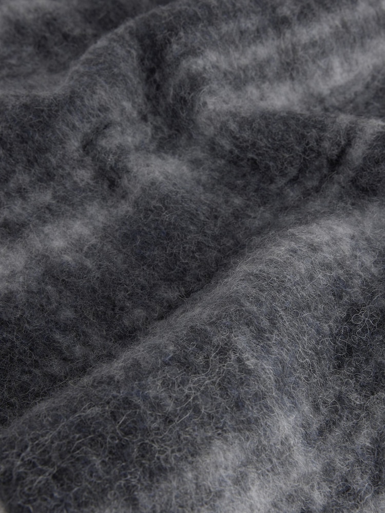 Grey Cosy Felted Check Scarf - Image 5 of 5