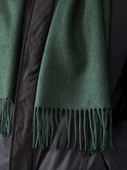 Emerald Green Woven Scarf with Wool - Image 3 of 6