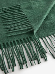 Emerald Green Woven Scarf with Wool - Image 5 of 6