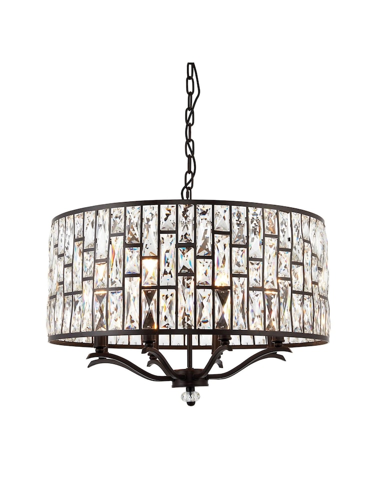 Gallery Home Bronze Bella 8 Bulb Crystal Pendant Ceiling Light - Image 7 of 7