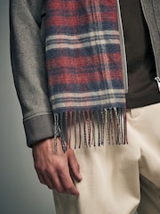 Red Check Woven Scarf - Image 2 of 5