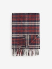 Red Check Woven Scarf - Image 3 of 5