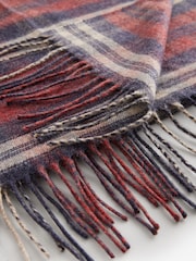 Red Check Woven Scarf - Image 4 of 5