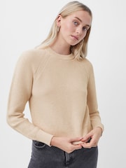 French Connection Brown Crew Neck 100% Cotton Lilly Mozart Jumper - Image 1 of 3