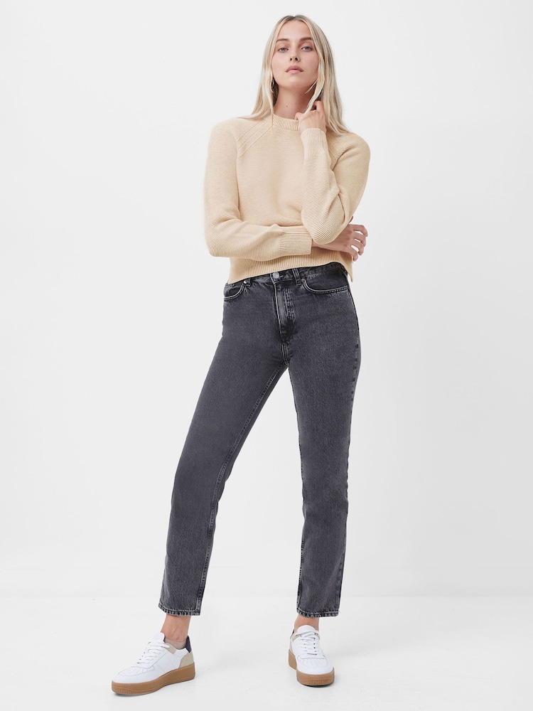 French Connection Brown Crew Neck 100% Cotton Lilly Mozart Jumper - Image 2 of 3
