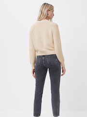 French Connection Brown Crew Neck 100% Cotton Lilly Mozart Jumper - Image 3 of 3