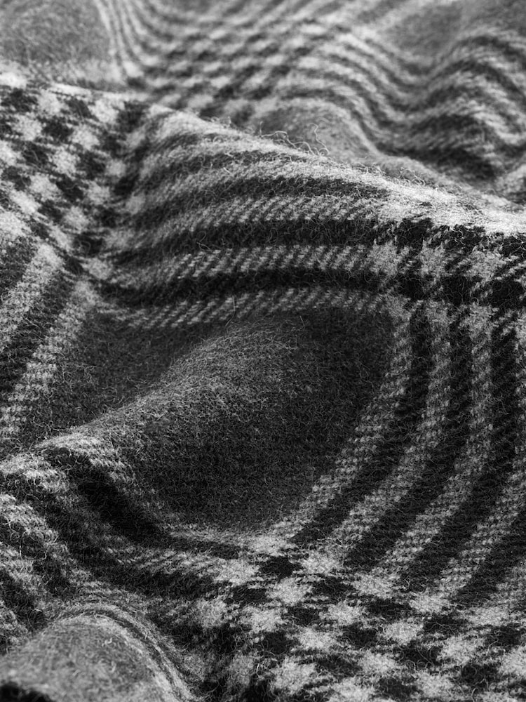 Black/White Check Signature Woven Scarf - Image 2 of 2 Black/White Check Signature Woven Scarf - Image 2 of 2