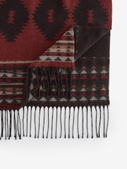 Brown Geometric Pattern Woven Scarf - Image 3 of 4