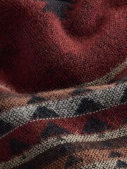 Brown Geometric Pattern Woven Scarf - Image 4 of 4